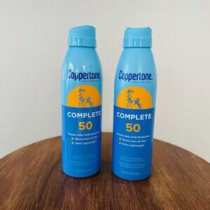 Coppertone Complete Spray Sunscreen SPF 50, 5.5 Oz, Lot Of 2 Sealed Exp 5/26